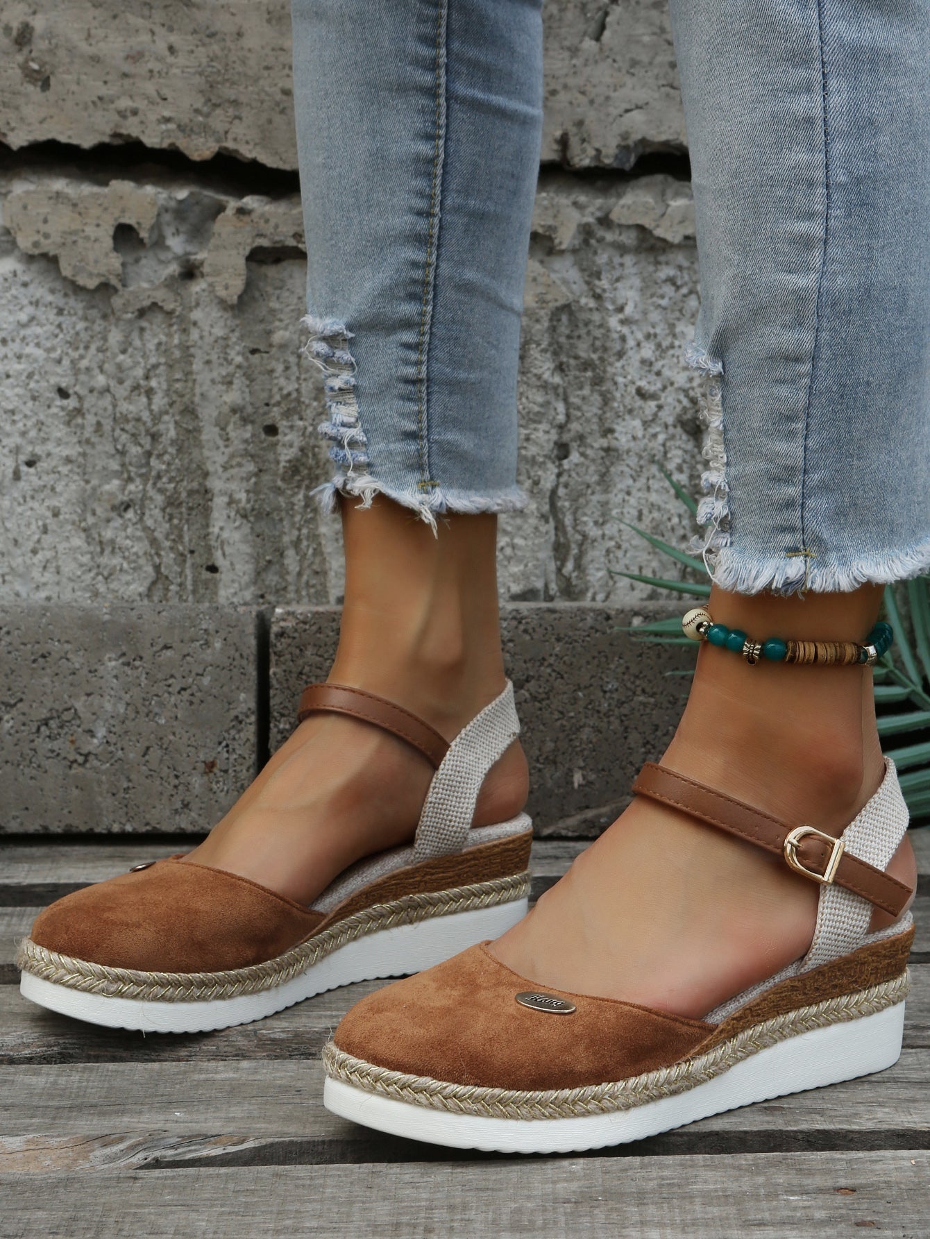 Women's Espadrille Sandals — Rounded Toe Ankle Strap Design - Hudson Harper - Women Sandals
