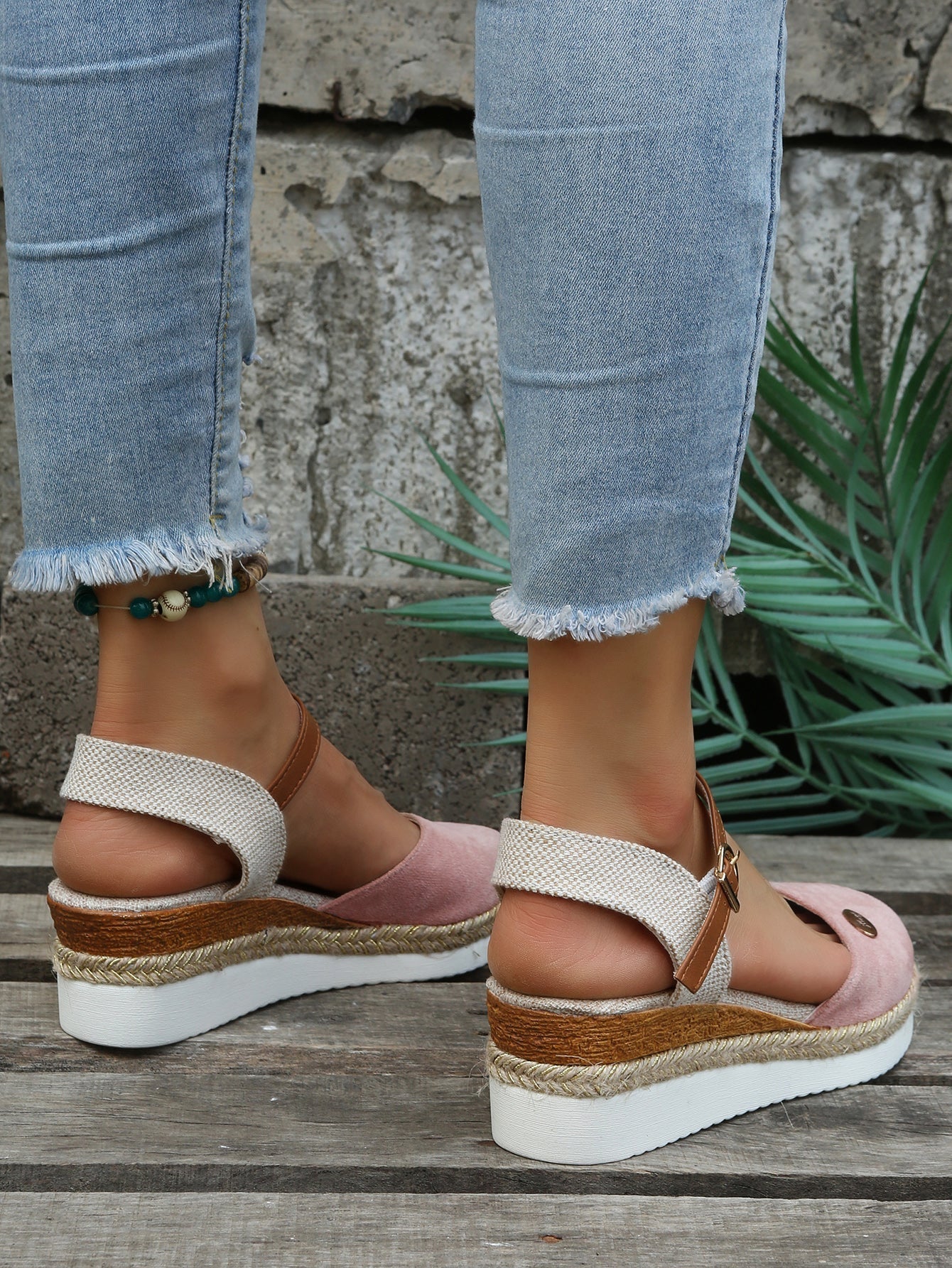 Women's Espadrille Sandals — Rounded Toe Ankle Strap Design - Hudson Harper - Women Sandals