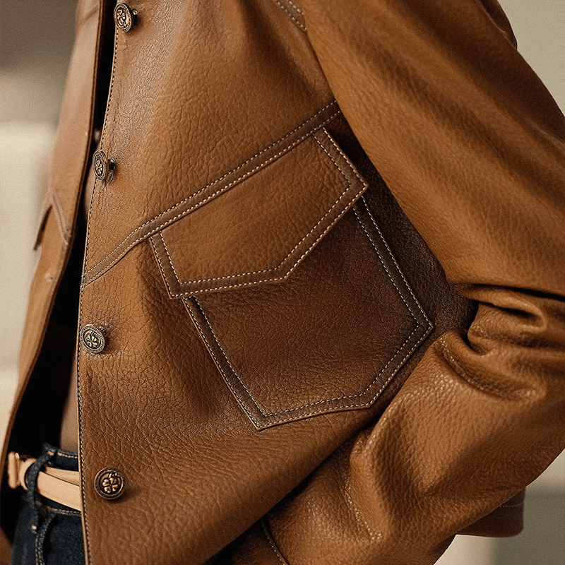 Women's Jacket — Cropped Length Button Closure With Collar - Hudson Harper - Women Jacket