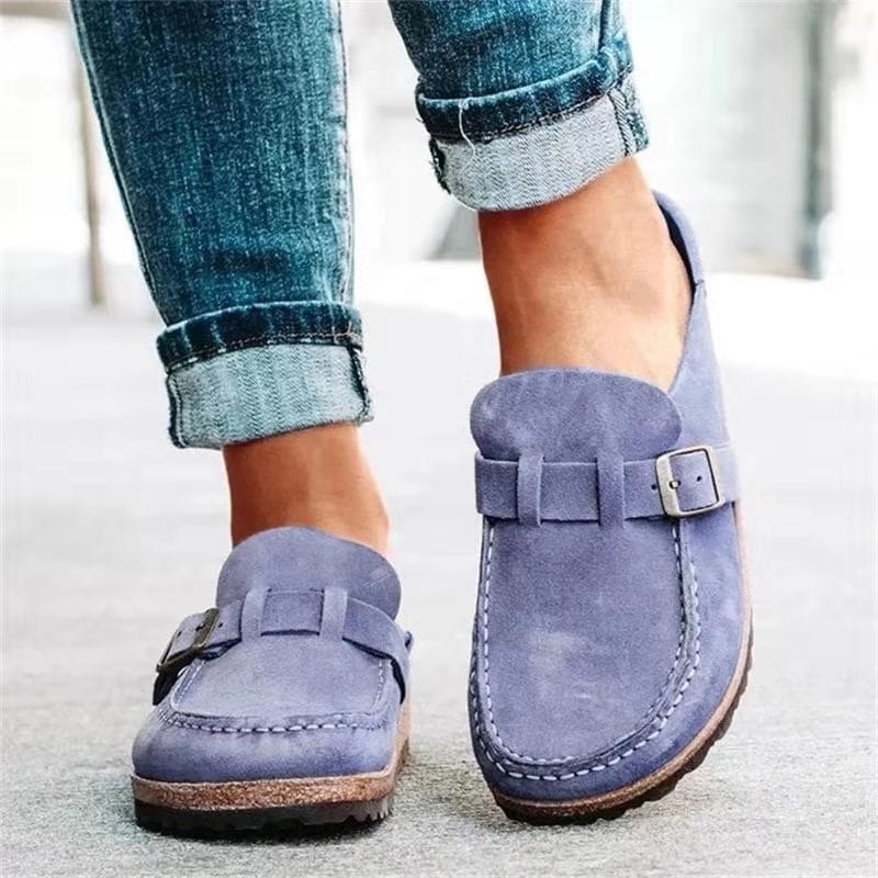 Women's Loafers — Slip - On Buckle Detail Closed Toe Low Profile - Hudson Harper - Women Loafers