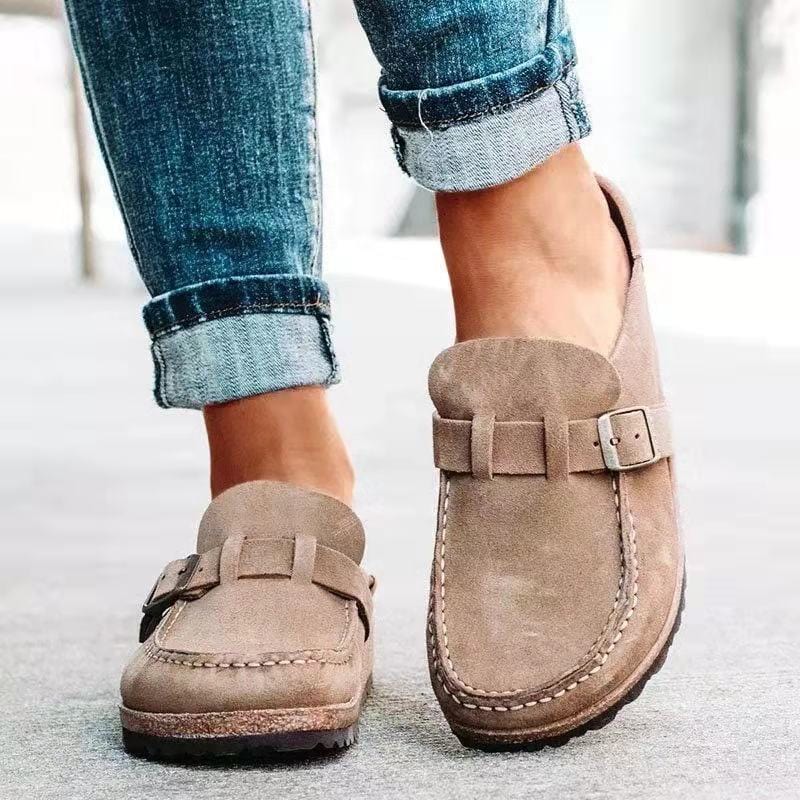 Women's Loafers — Slip - On Buckle Detail Closed Toe Low Profile - Hudson Harper - Women Loafers