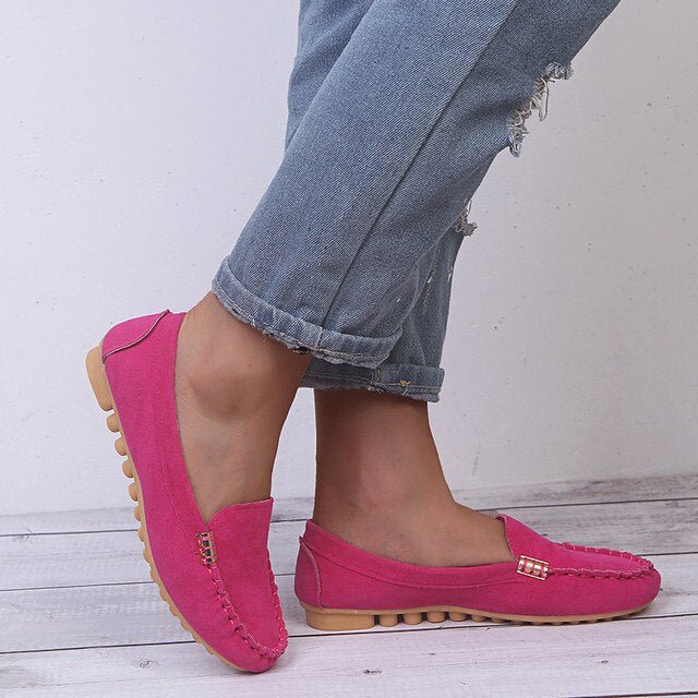 Women's Loafers — Slip - On Flat Sole Closed Upper Minimal Design - Hudson Harper - Women Loafers