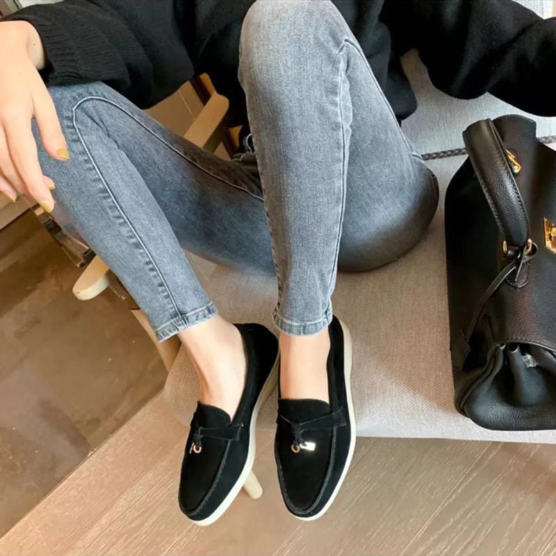 Women's Loafers — Slip - On Flat Sole Low Profile Closed Design - Hudson Harper - Women Loafers