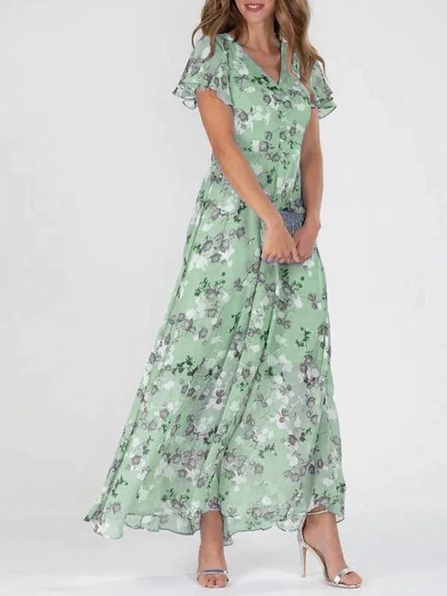 Women's Maxi Dress — One - Shoulder Neckline Bow Detail Design - Hudson Harper - Women Maxi Dress