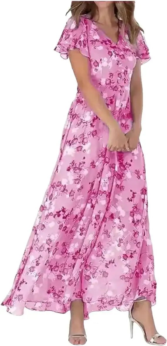 Women's Maxi Dress — One - Shoulder Neckline Bow Detail Design - Hudson Harper - Women Maxi Dress