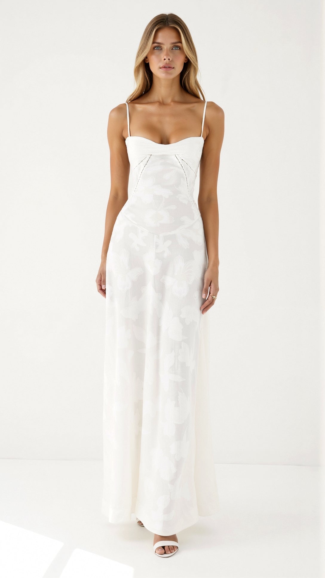 Women's Maxi Dress — Spaghetti Strap Corset Bodice Design - Hudson Harper - Women Maxi Dress