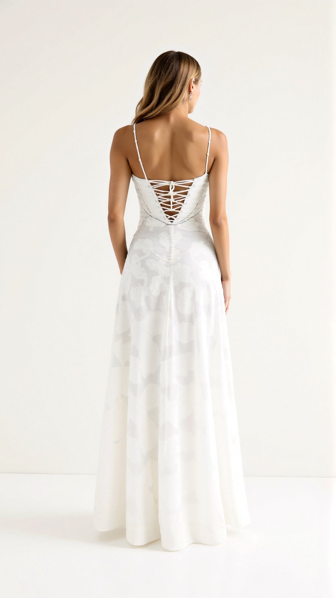 Women's Maxi Dress — Spaghetti Strap Corset Bodice Design - Hudson Harper - Women Maxi Dress