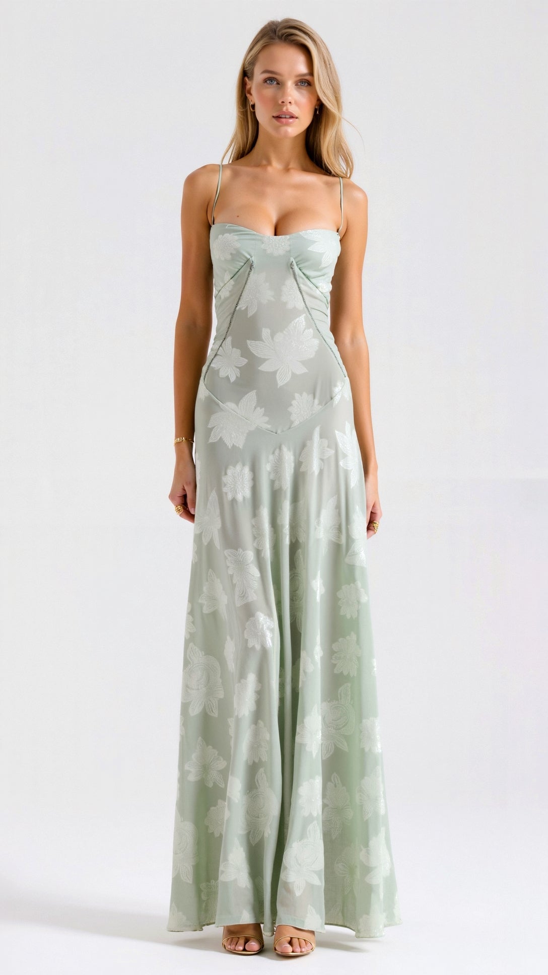 Women's Maxi Dress — Spaghetti Strap Corset Bodice Design - Hudson Harper - Women Maxi Dress