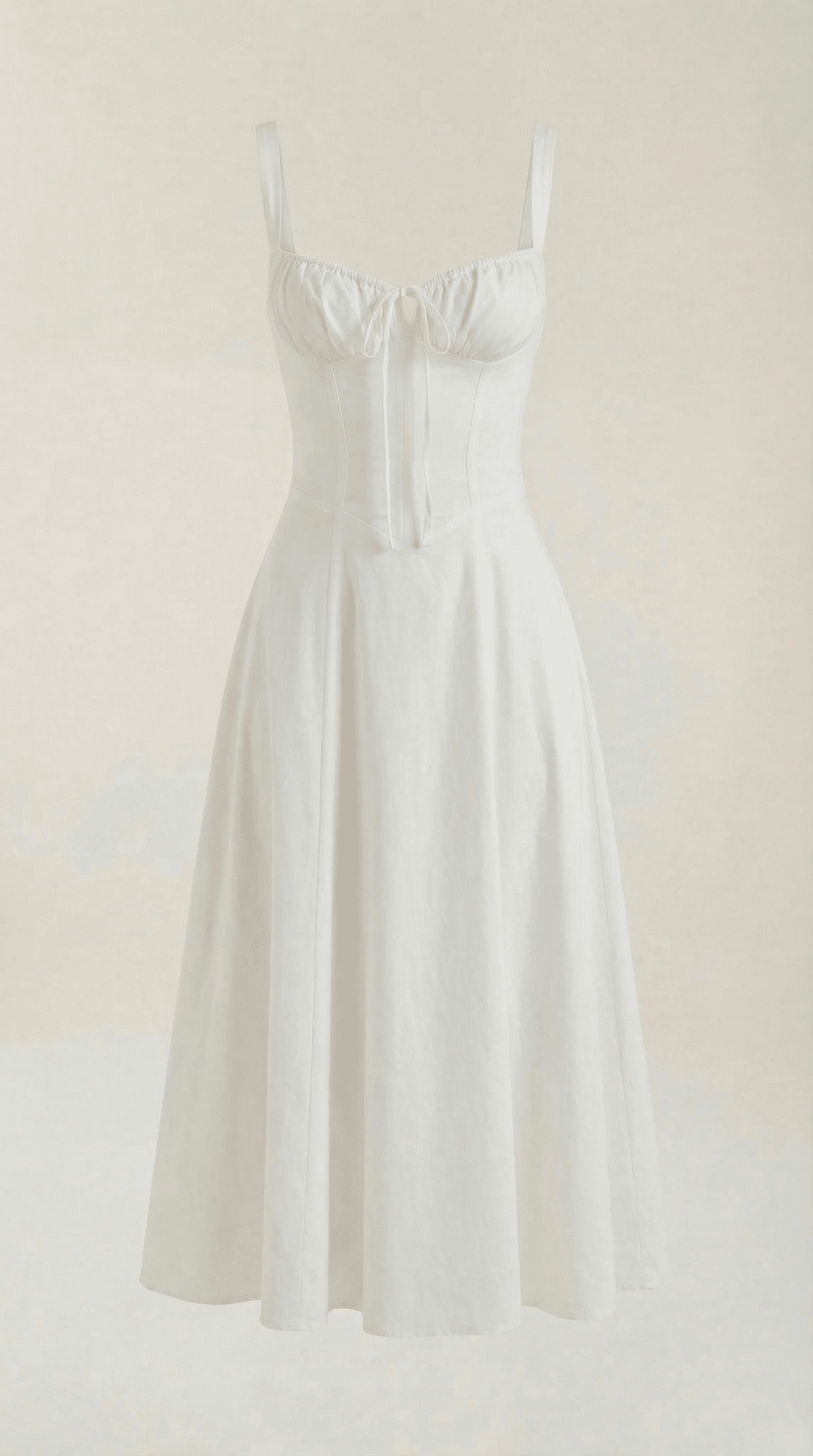 Women's Midi Dress - A - Line Sweetheart Neckline Lace - Up Front - Hudson Harper - Women Midi Dress