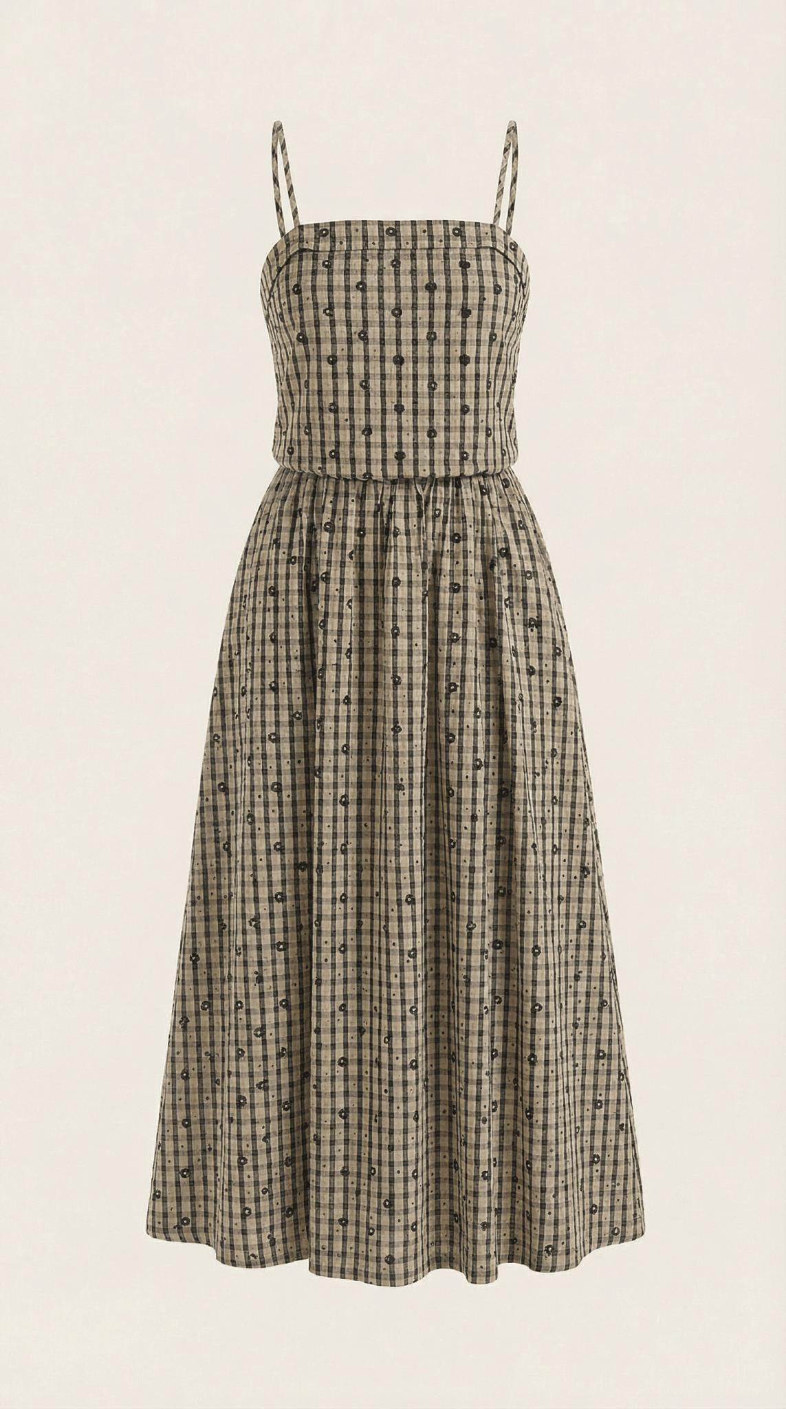 Women's Midi Dress - Square Neckline Sleeveless Loose Fit - Hudson Harper - Women Midi Dress
