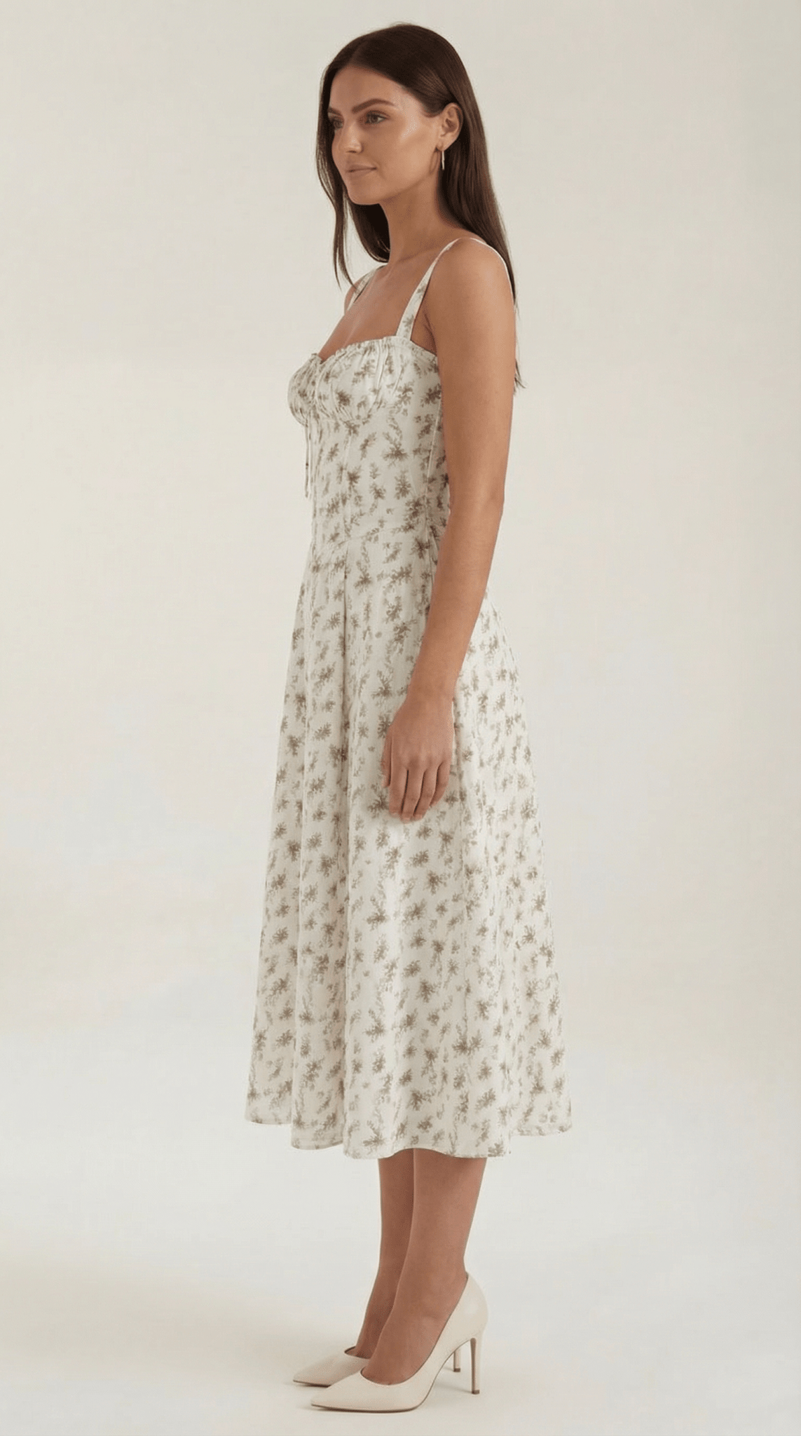 Women's Midi Dress - Sweetheart Neckline Lace - Up Structured Fit - Hudson Harper - Women Midi Dress
