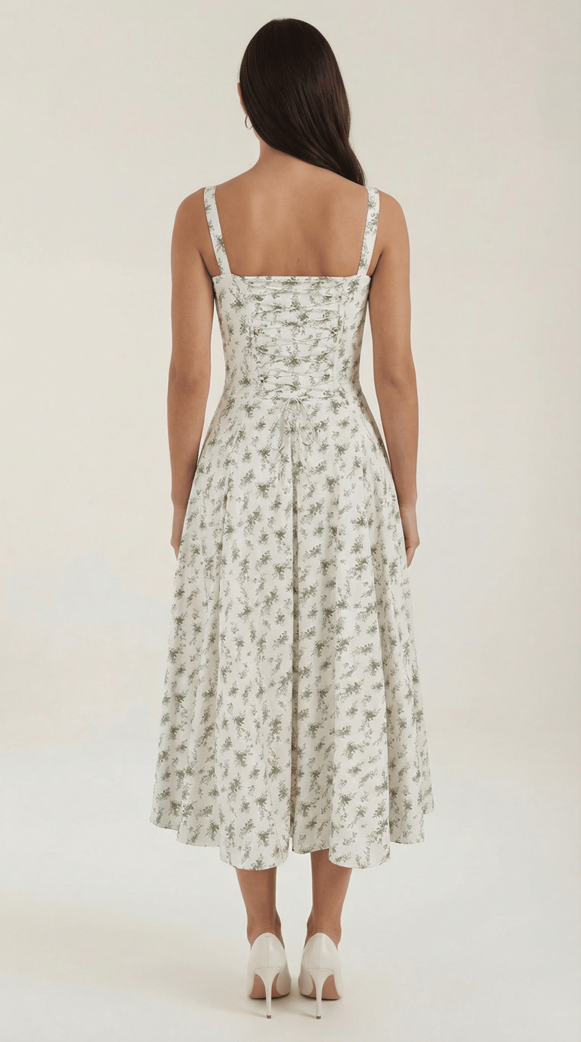 Women's Midi Dress - Sweetheart Neckline Lace - Up Structured Fit - Hudson Harper - Women Midi Dress