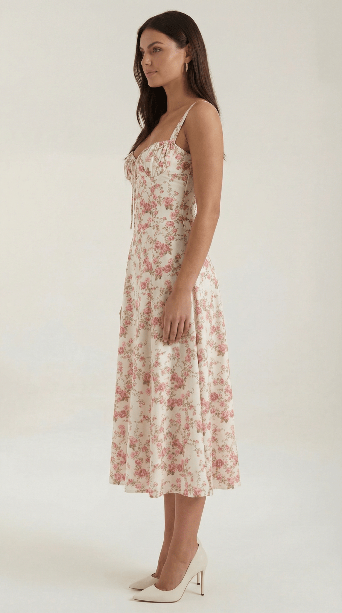 Women's Midi Dress - Sweetheart Neckline Lace - Up Structured Fit - Hudson Harper - Women Midi Dress