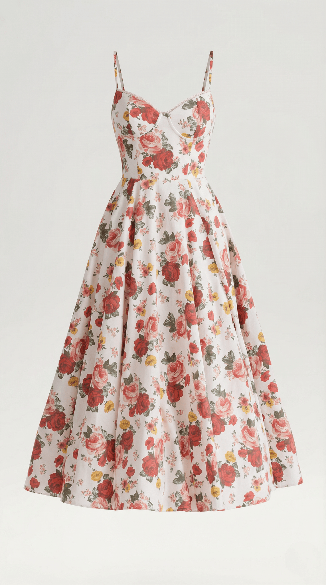 Women's Midi Dress - Sweetheart Neckline & Spaghetti Straps - Hudson Harper - Women Midi Dress