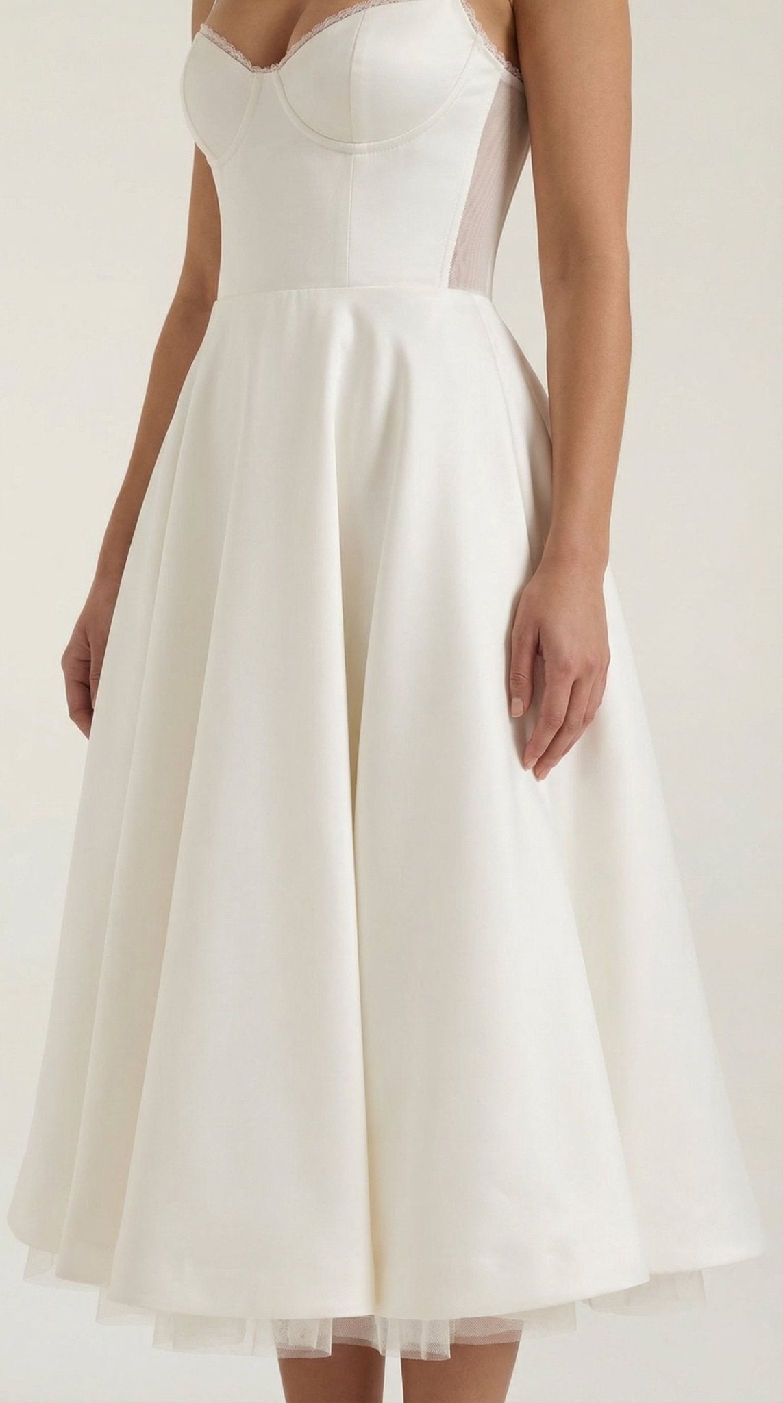 Women's Midi Dress - Sweetheart Neckline & Spaghetti Straps - Hudson Harper - Women Midi Dress