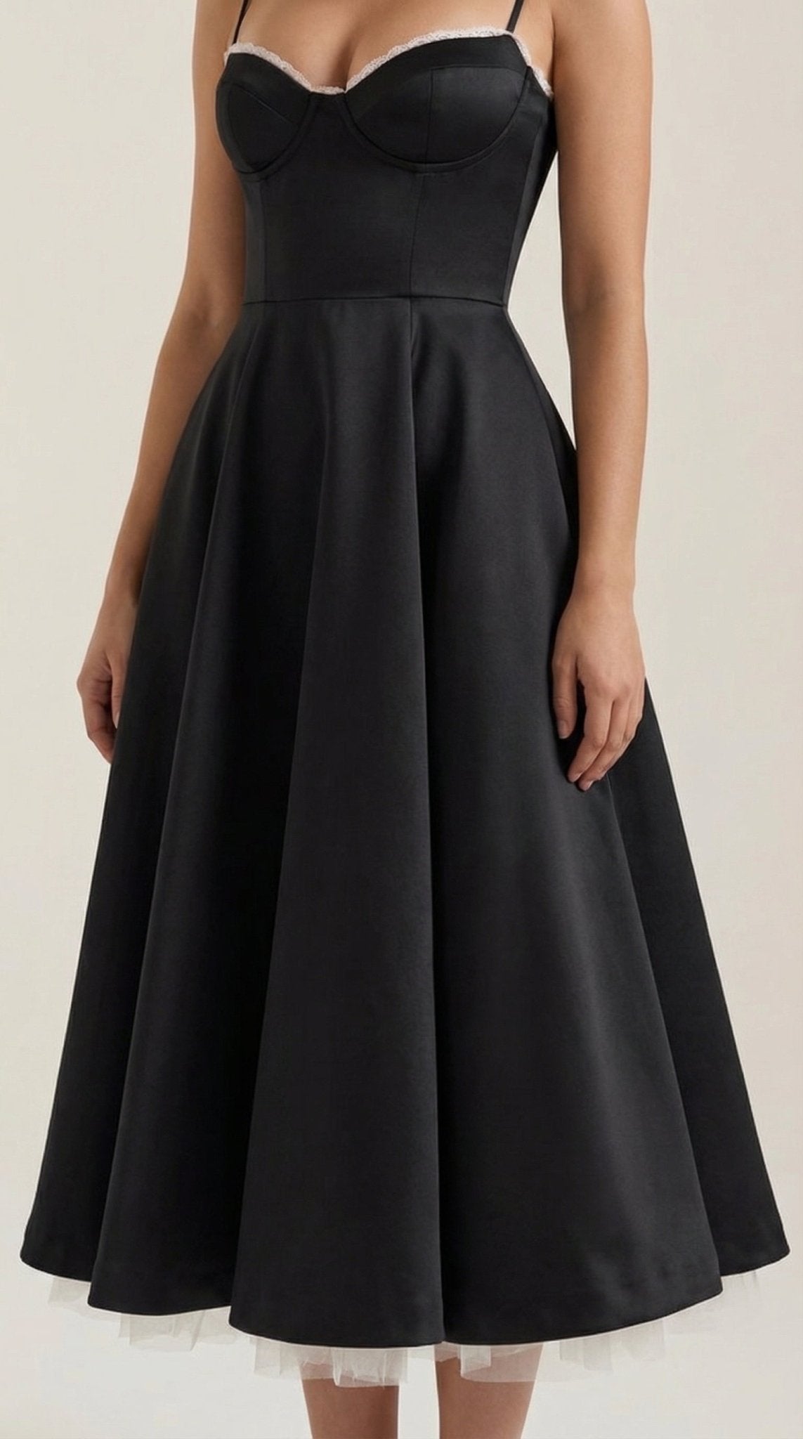 Women's Midi Dress - Sweetheart Neckline & Spaghetti Straps - Hudson Harper - Women Midi Dress