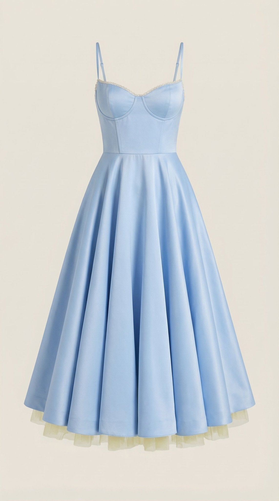 Women's Midi Dress - Sweetheart Neckline & Spaghetti Straps - Hudson Harper - Women Midi Dress