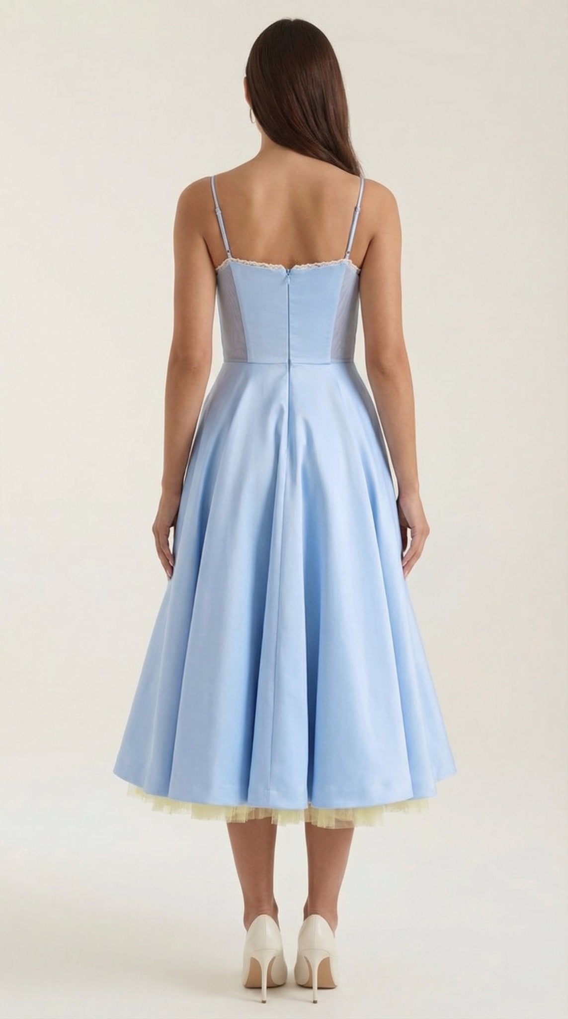 Women's Midi Dress - Sweetheart Neckline & Spaghetti Straps - Hudson Harper - Women Midi Dress