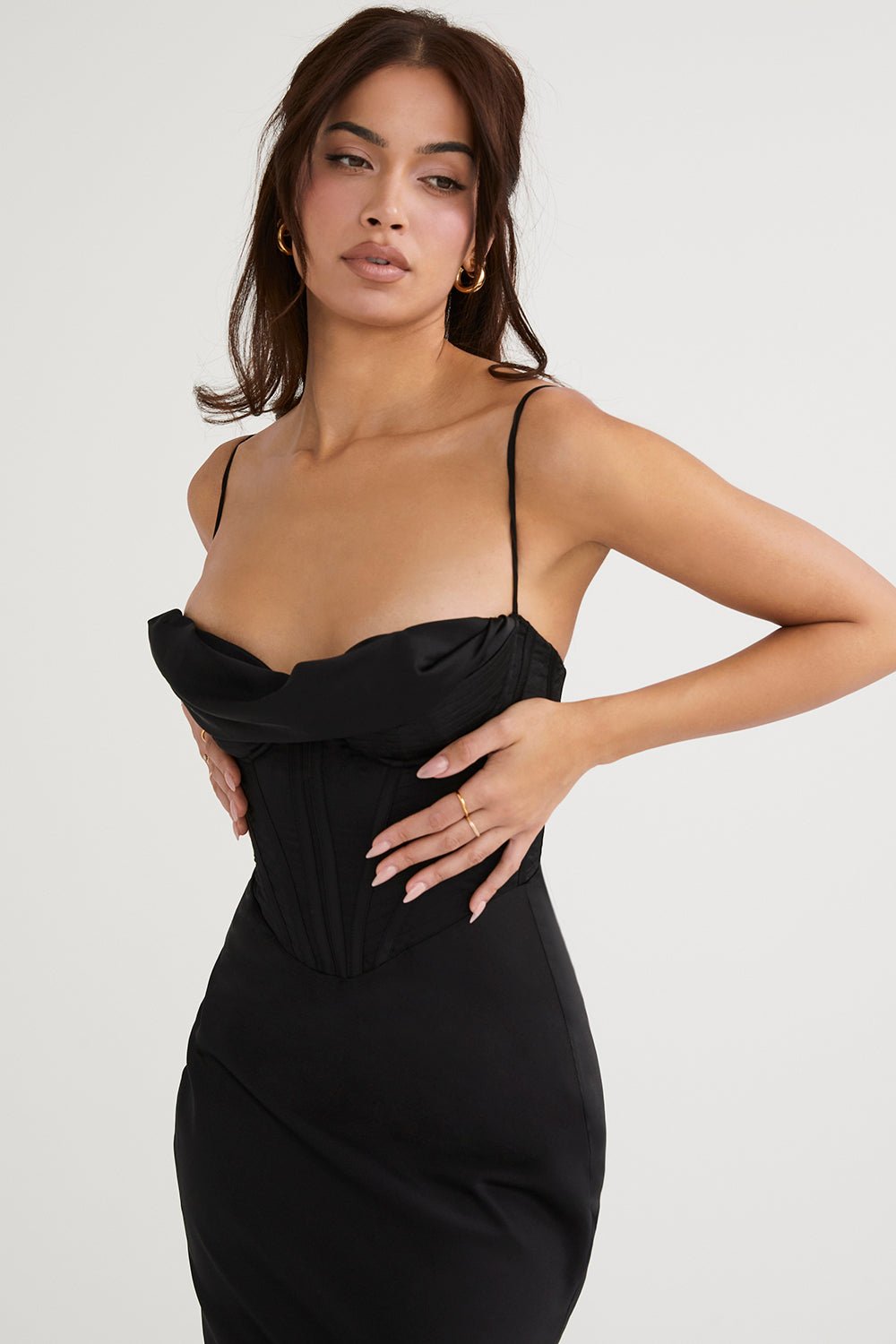 Women's Mini Dress — Bodycon Fit Pleated Tie - Back Closure - Hudson Harper - Women Maxi Dress