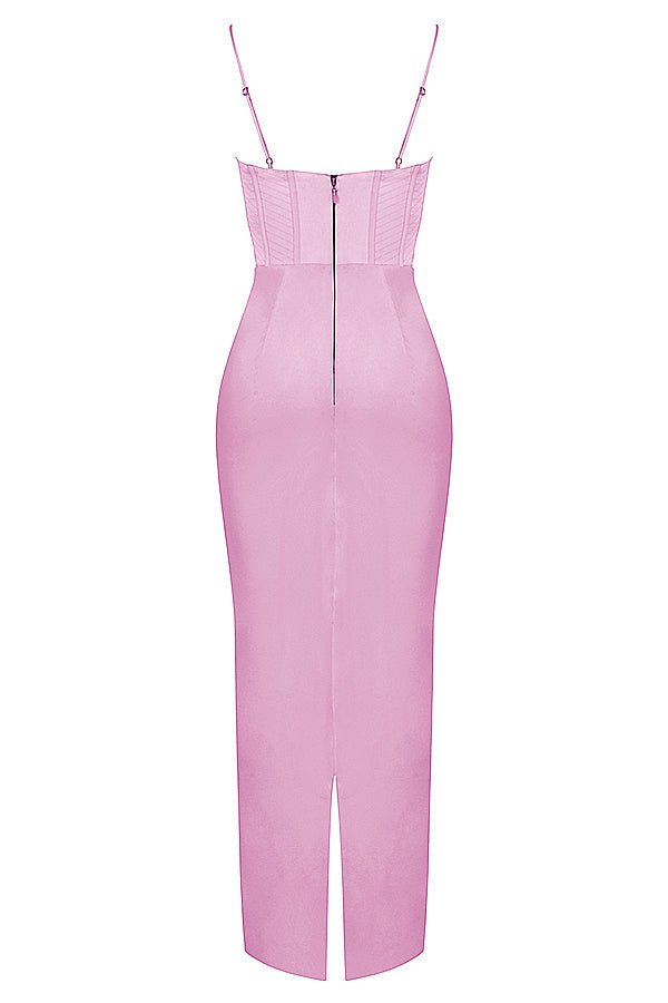 Women's Mini Dress — Bodycon Fit Pleated Tie - Back Closure - Hudson Harper - Women Maxi Dress