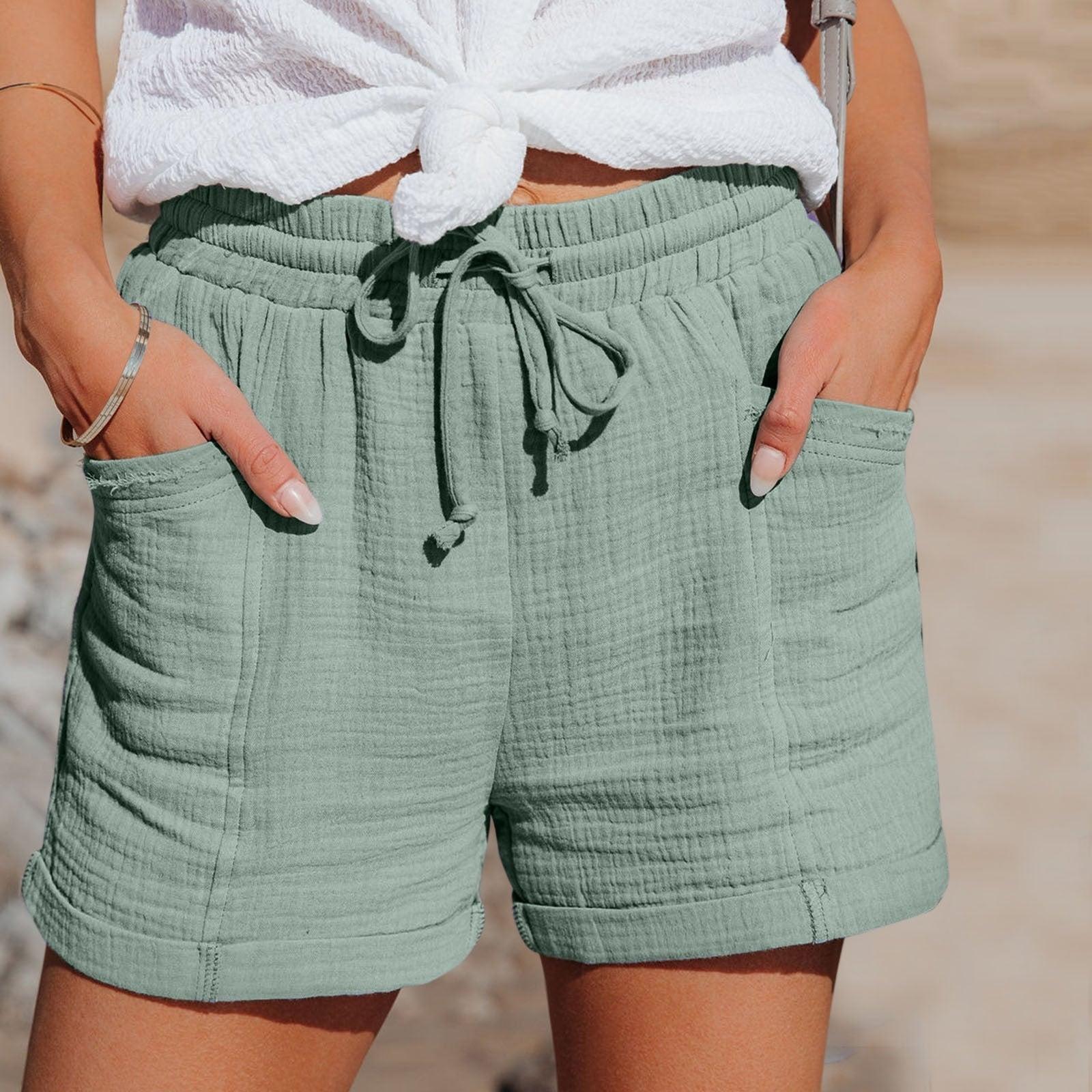Women's Shorts — Drawstring Waist Relaxed Fit Breathable Design - Hudson Harper - Women Short