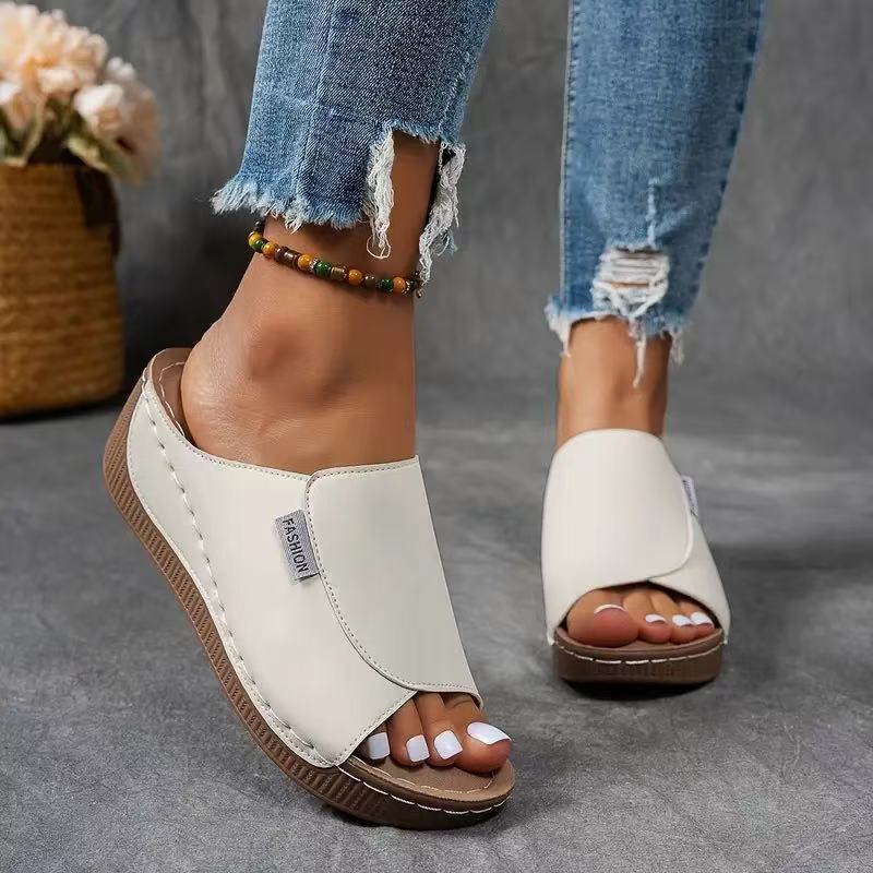 Women's Wedge Sandals — Slip - On Open Toe Platform Design - Hudson Harper - Women Sandals