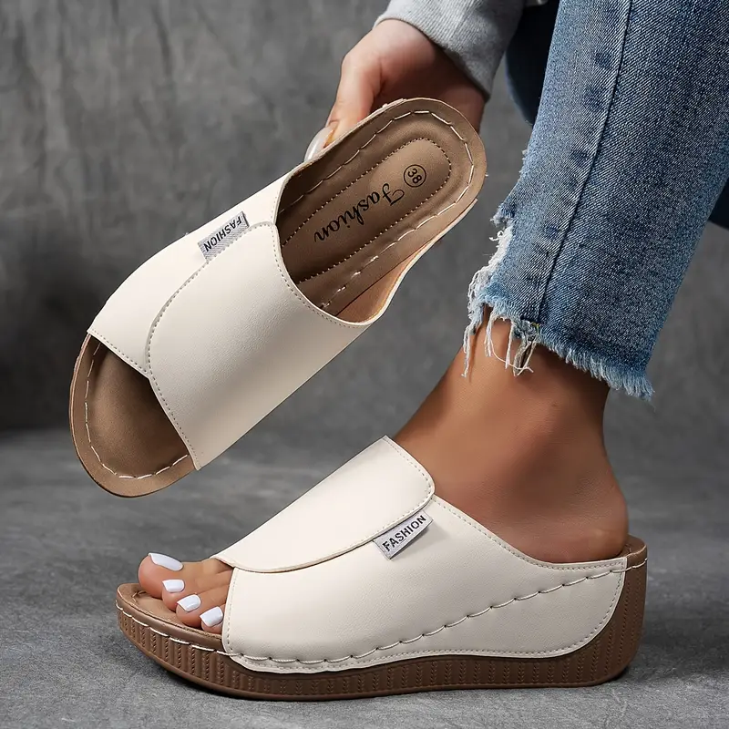 Wedge Sandals Women Slip On Open Toe Platform Design