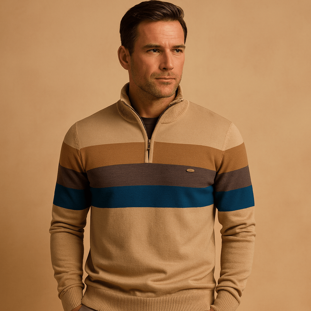 Zip - up Pullover Men Relaxed Casual Fit - Hudson Harper - Men Sweaters