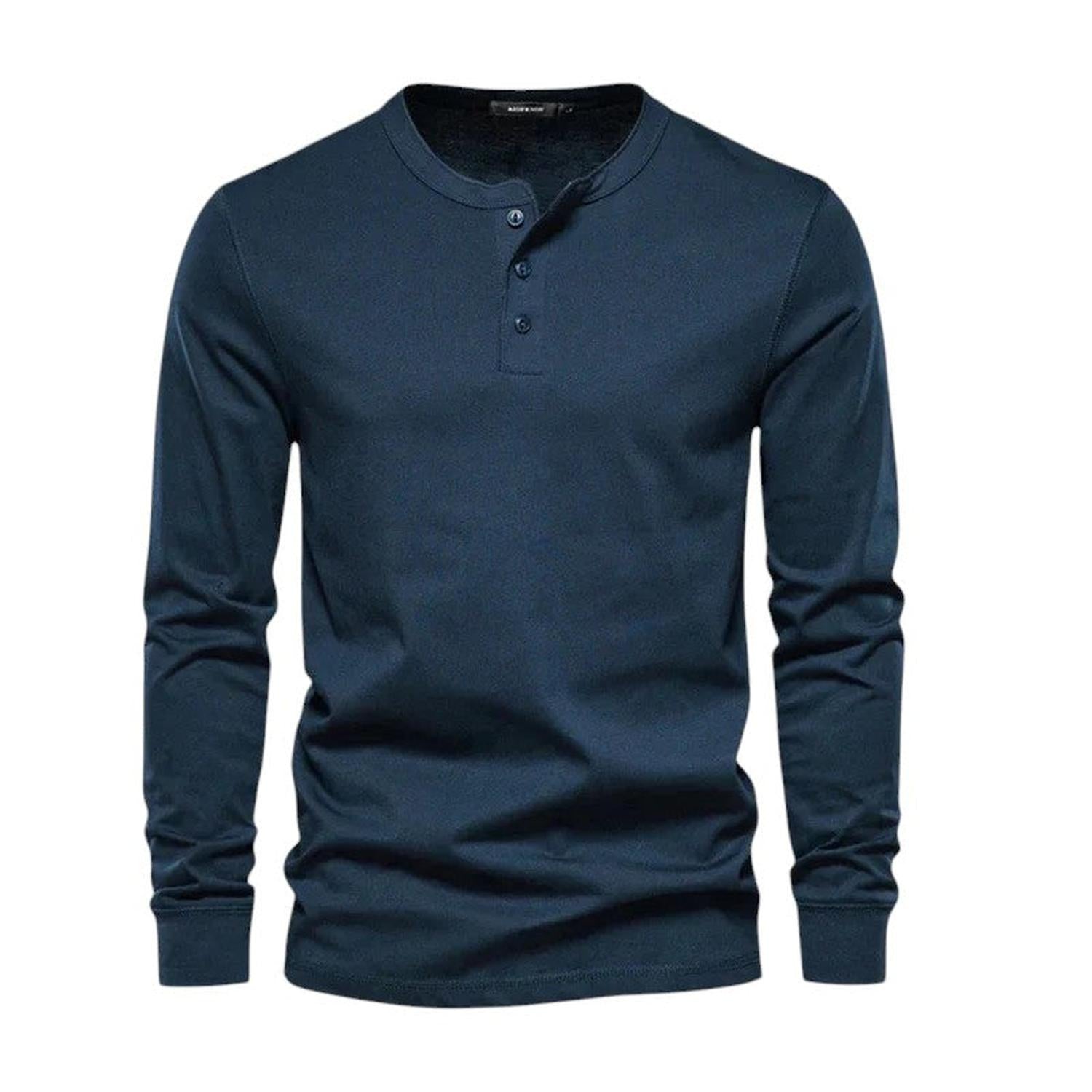 T-Shirt Men Long Sleeve Collarless