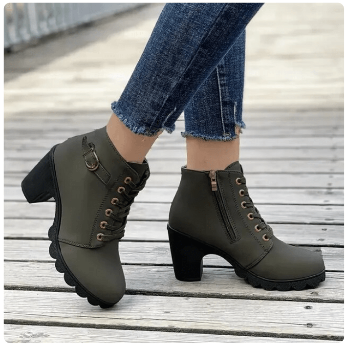 Ankle Boots Women Lace Up Side Zip Fastening Winter Ankle Boots - Hudson Harper - Women Boots