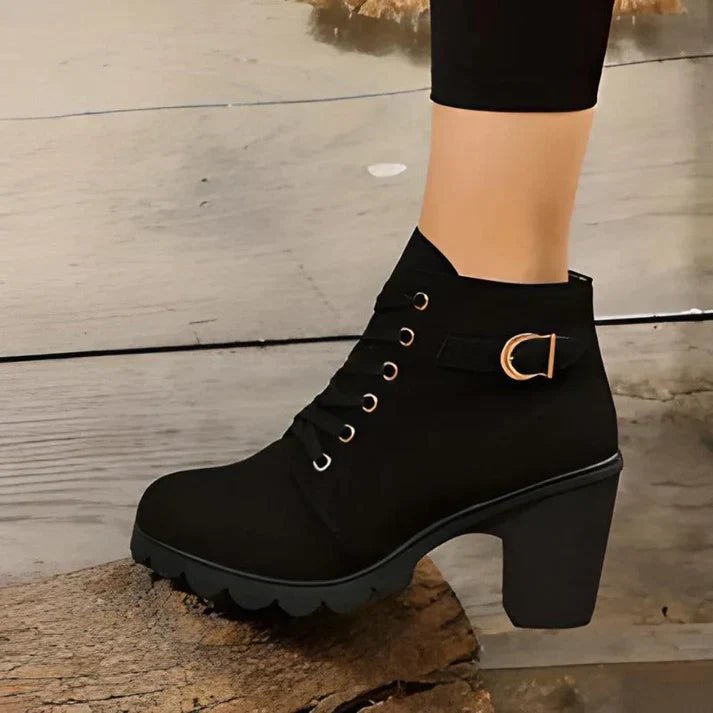 Ankle Boots Women Lace Up Side Zip Fastening Winter Ankle Boots - Hudson Harper - Women Boots