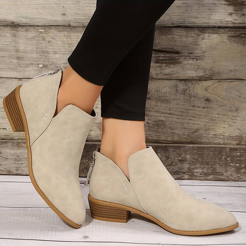 Ankle Boots Women Low Heel Slip On Design Casual Wear Everyday Use - Hudson Harper - Women Boots