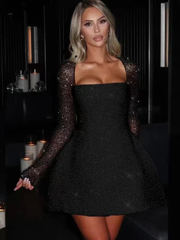 Ball Gown Women Sequin Long Sleeve Fit Glam Look - Hudson Harper - Dresses