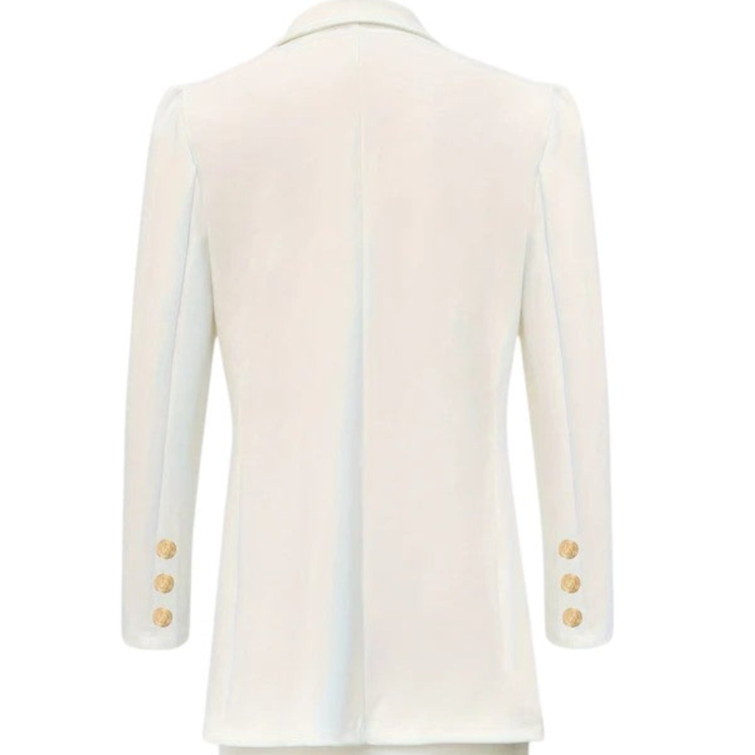 Blazer Women Double - Breasted Tailored Gold Button Formal Jacket - Hudson Harper - 2 - Piece Sets