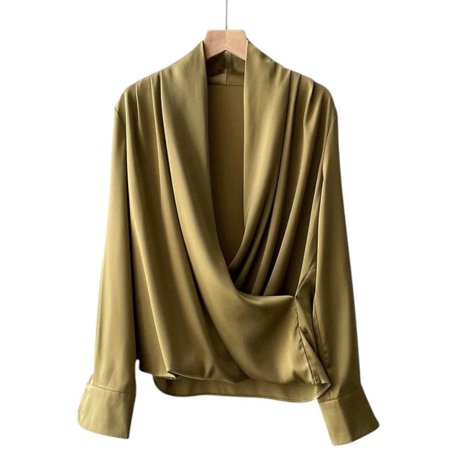 Blouse Women Soft Pleated Draped Long Sleeve - Hudson Harper - Tops