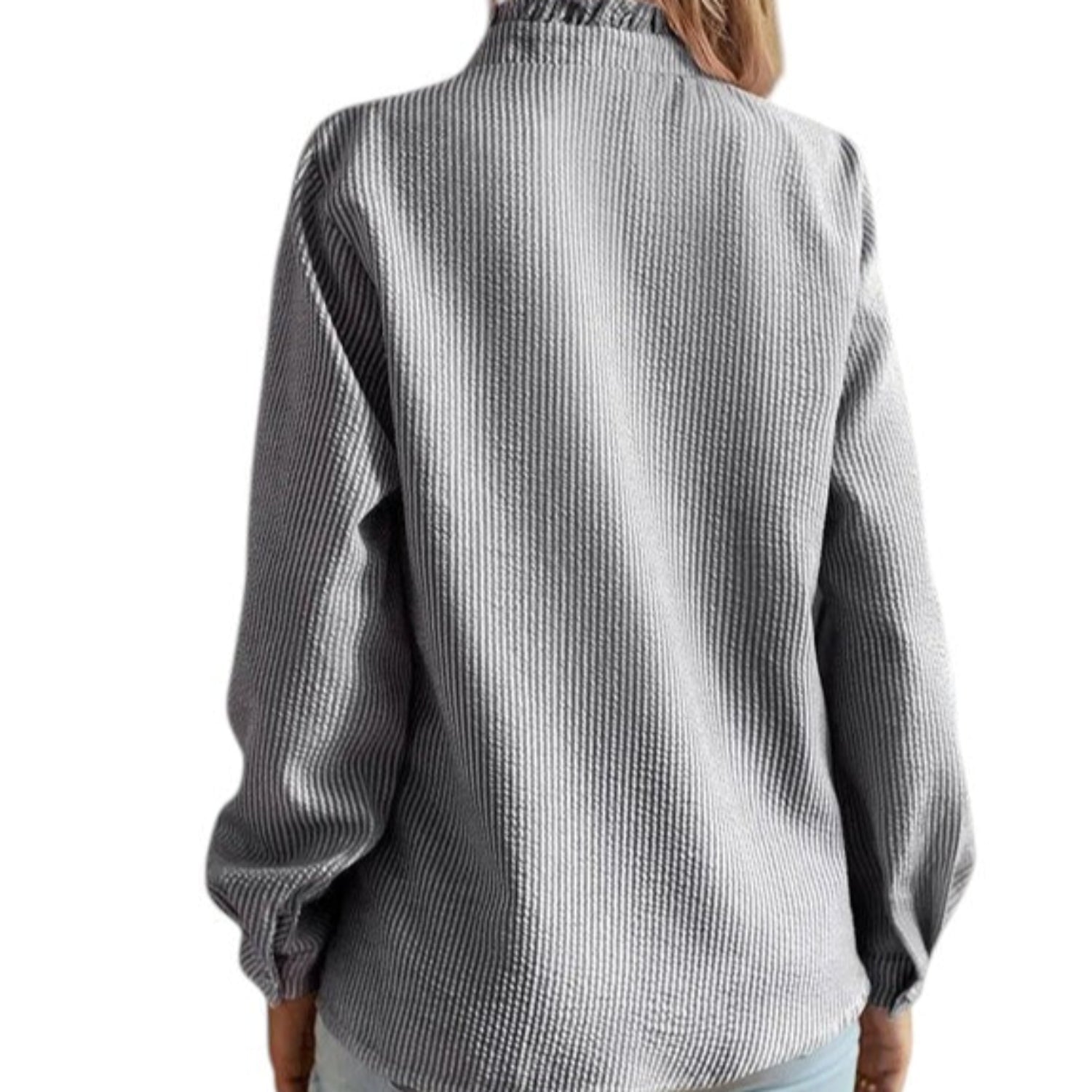 Blouse Women Striped Long Sleeve Classic Fit - Hudson Harper - Blouses