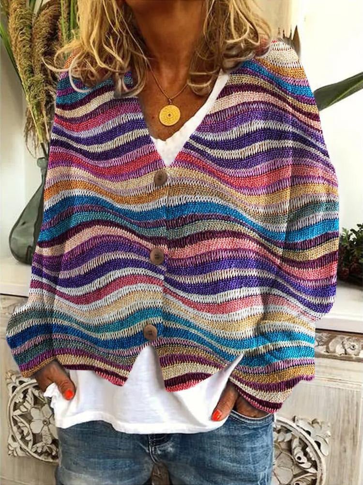 Cardigan Women Colour Block Stylish Lightweight Everyday Layer - Hudson Harper - Women Cardigans