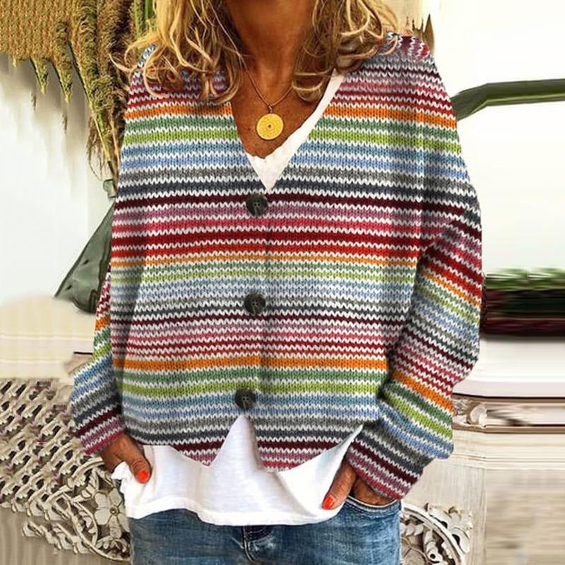 Cardigan Women Colour Block Stylish Lightweight Everyday Layer - Hudson Harper - Women Cardigans