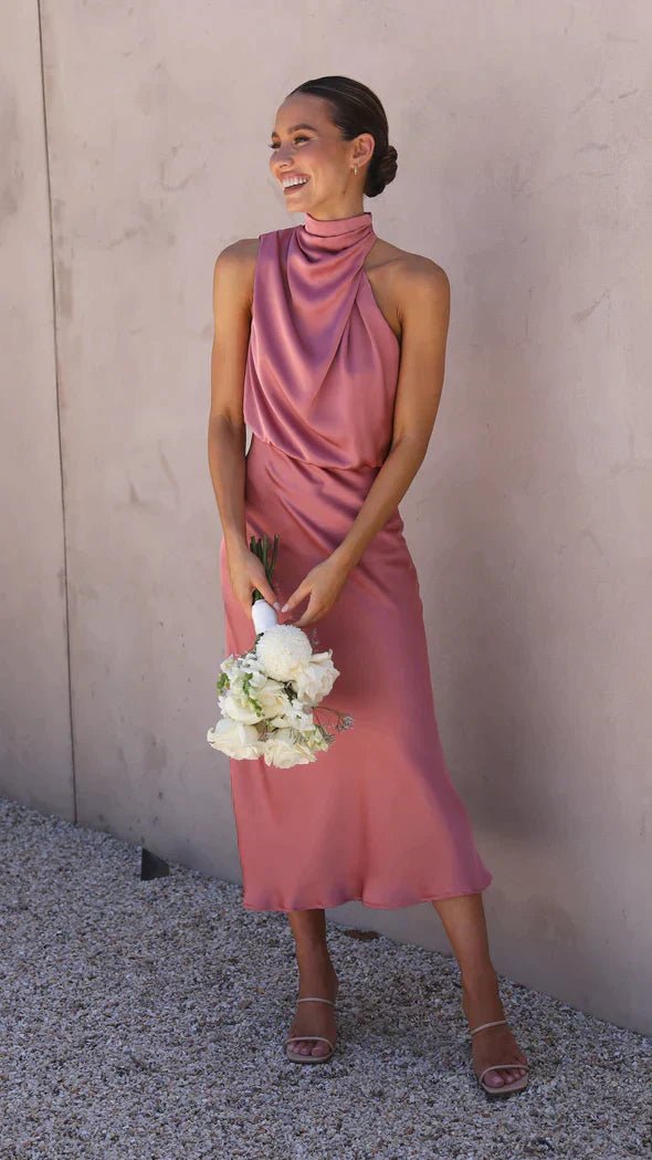 Formal Evening Dress Women Elegant Midi Fit Chic Style - Hudson Harper - Dresses