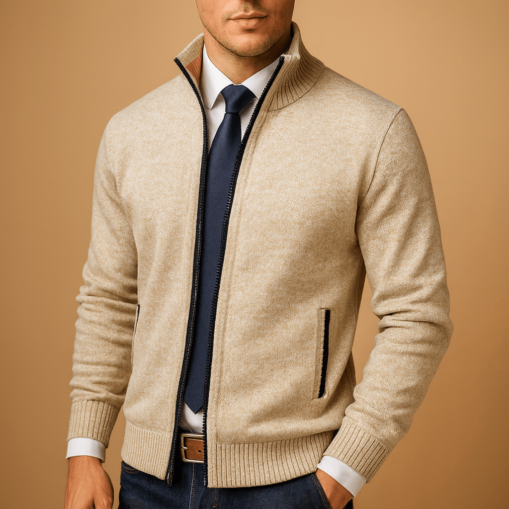 Jacket Men Zip - Up Design for Casual and Sporty Comfort - Hudson Harper - Men Jackets