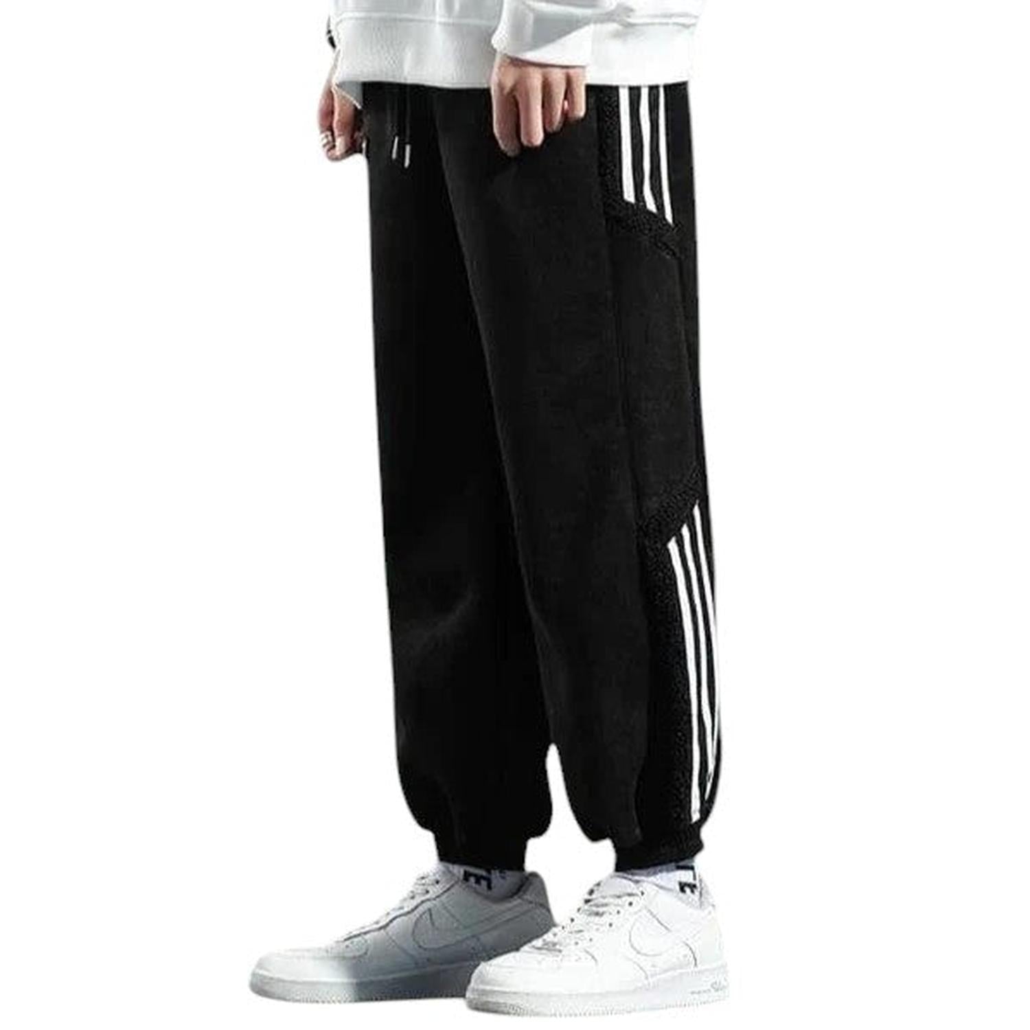 Jogger Trousers Men Fleece - Lined Relaxed Fit Striped Street Style Detail - Hudson Harper - Pants