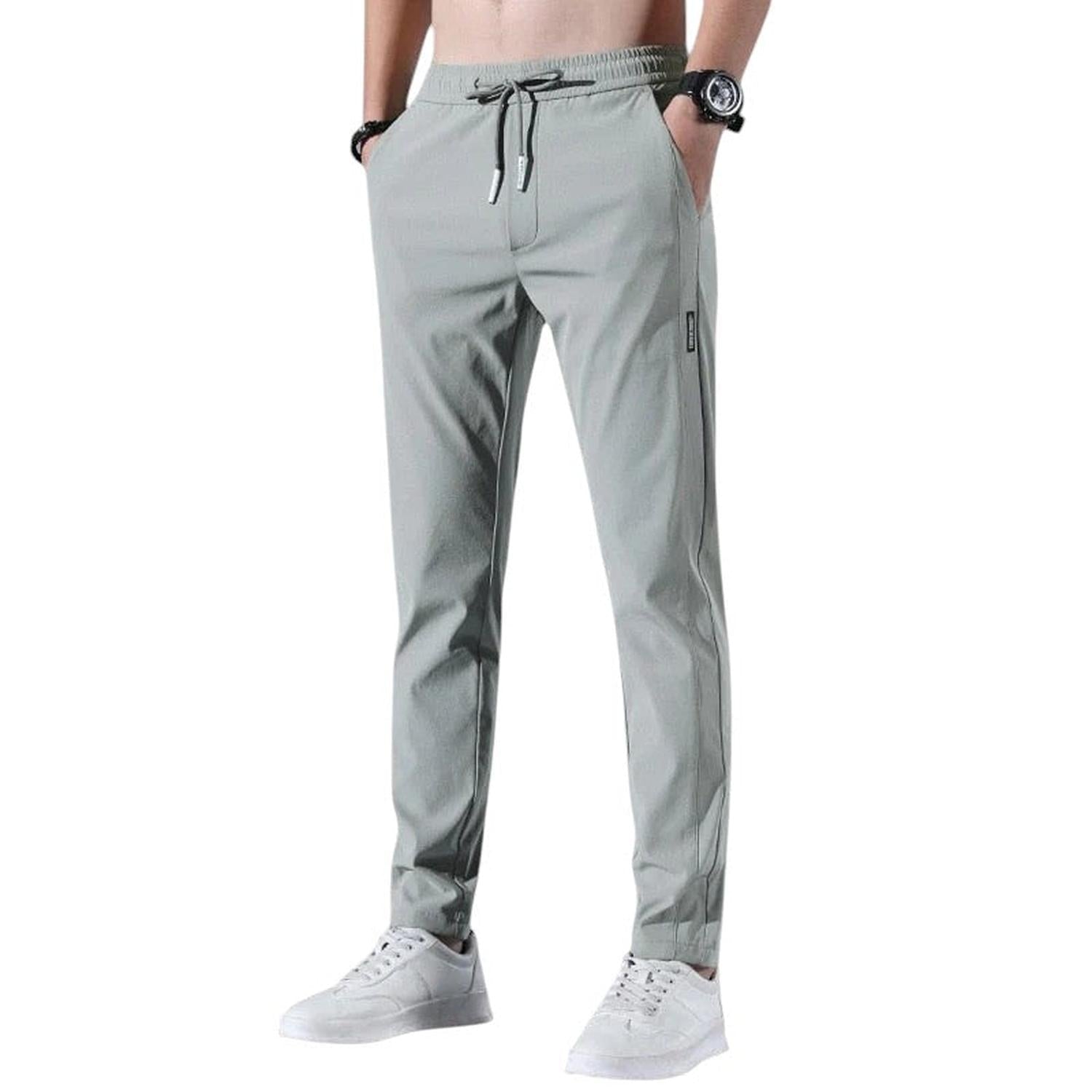 Jogger Trousers Men Slim Tapered Breathable Elastic Drawstring Waist - Hudson Harper - Pants