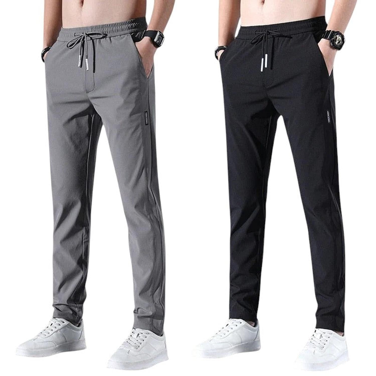 Jogger Trousers Men Slim Tapered Breathable Elastic Drawstring Waist - Hudson Harper - Pants