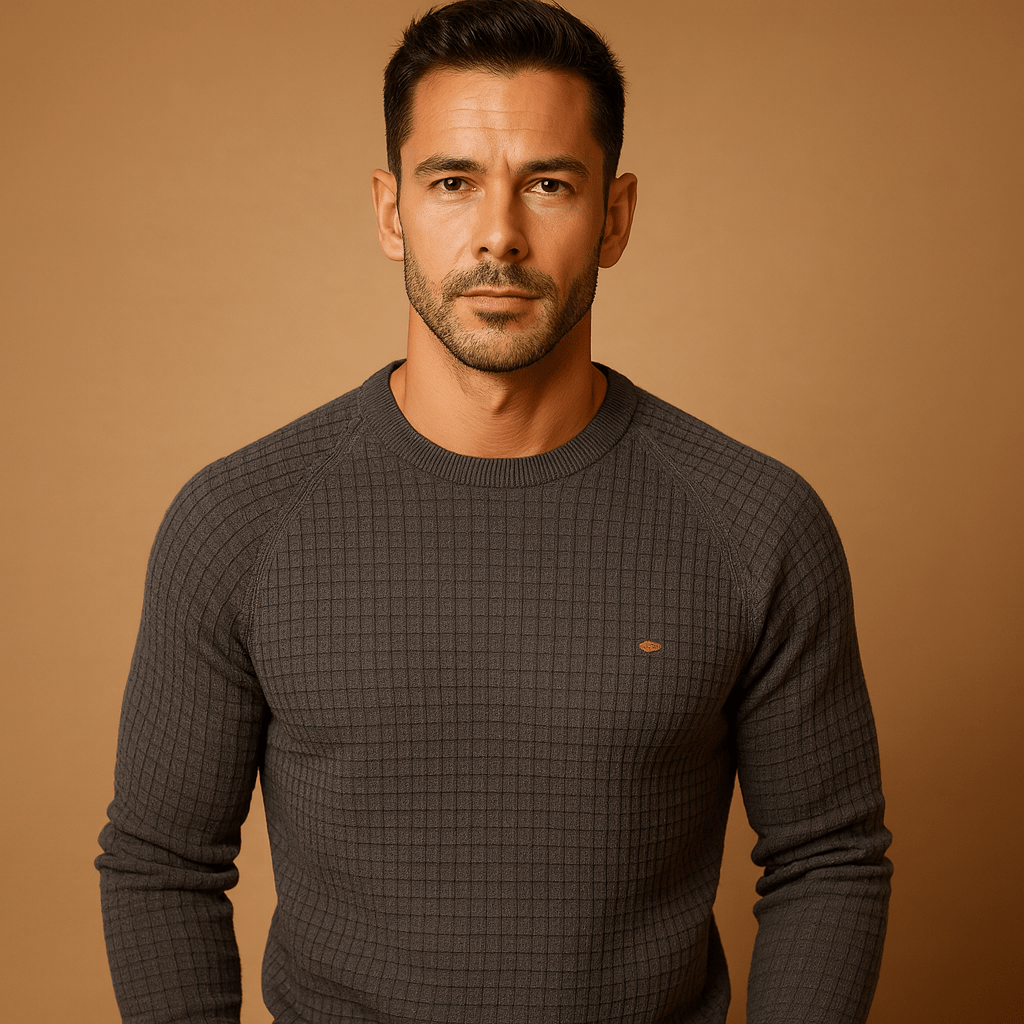 Knitted Sweater Men Comfortable Relaxed Fit Construction Design - Hudson Harper - Men Sweaters