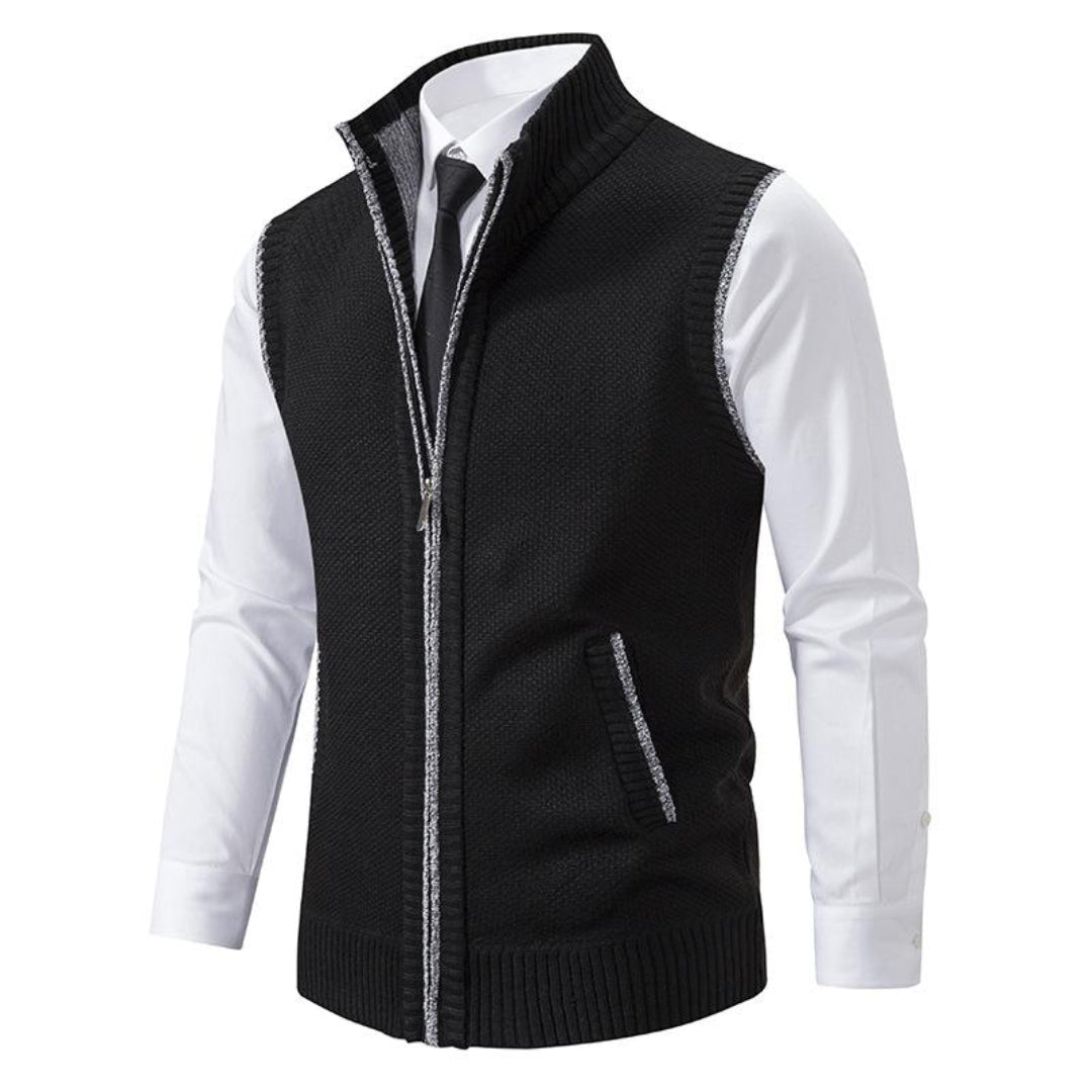 Knitted Vest Men Sleeveless Warm Mid - Season Layer - Hudson Harper - Men Vest