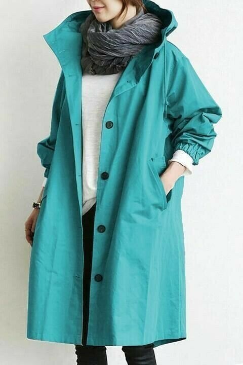 Long Coat Women Button Down Hooded Winter Coat - Hudson Harper - Women Coat