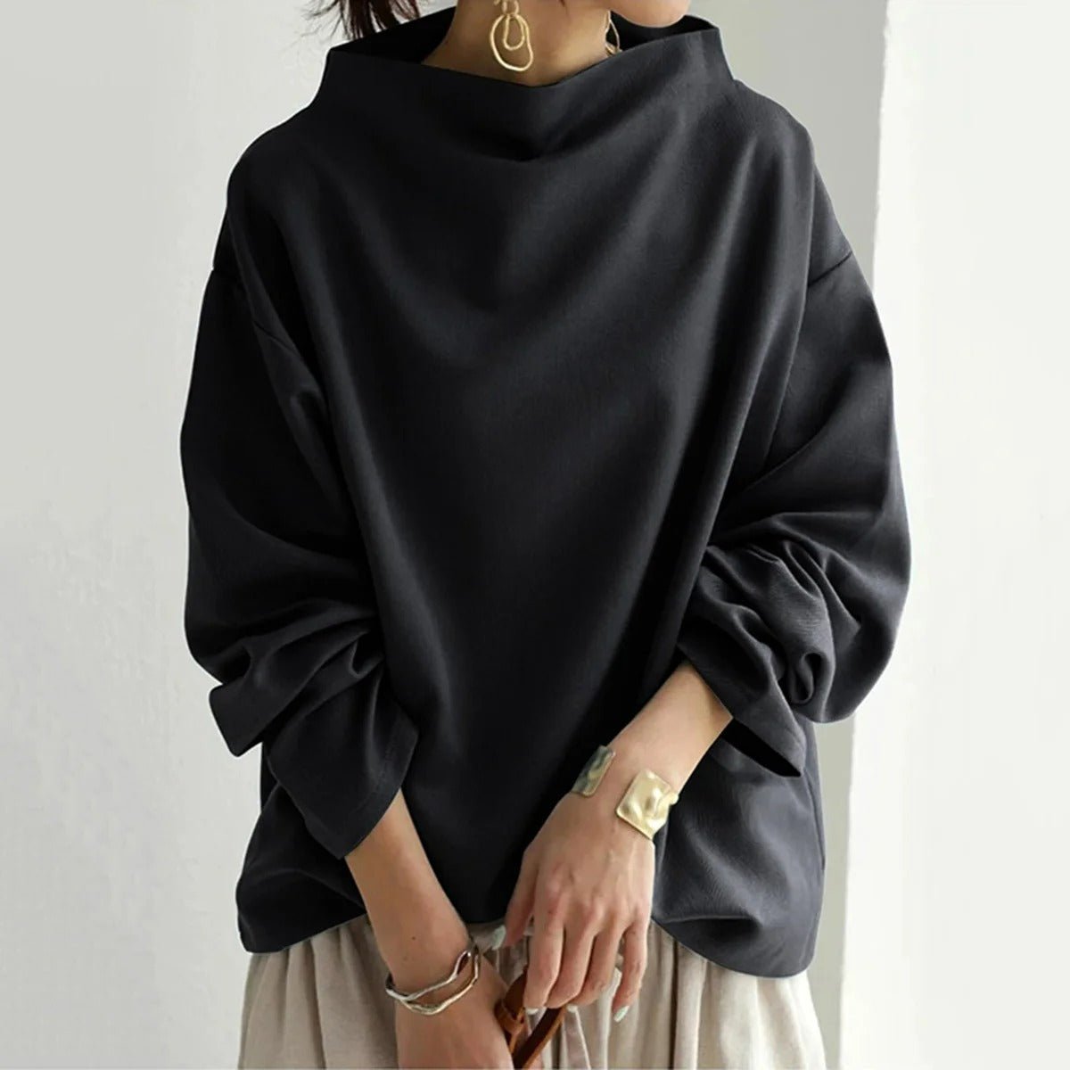 Long Sleeve Sweater Women Elegant Everyday Casual Look - Hudson Harper - Women Sweaters