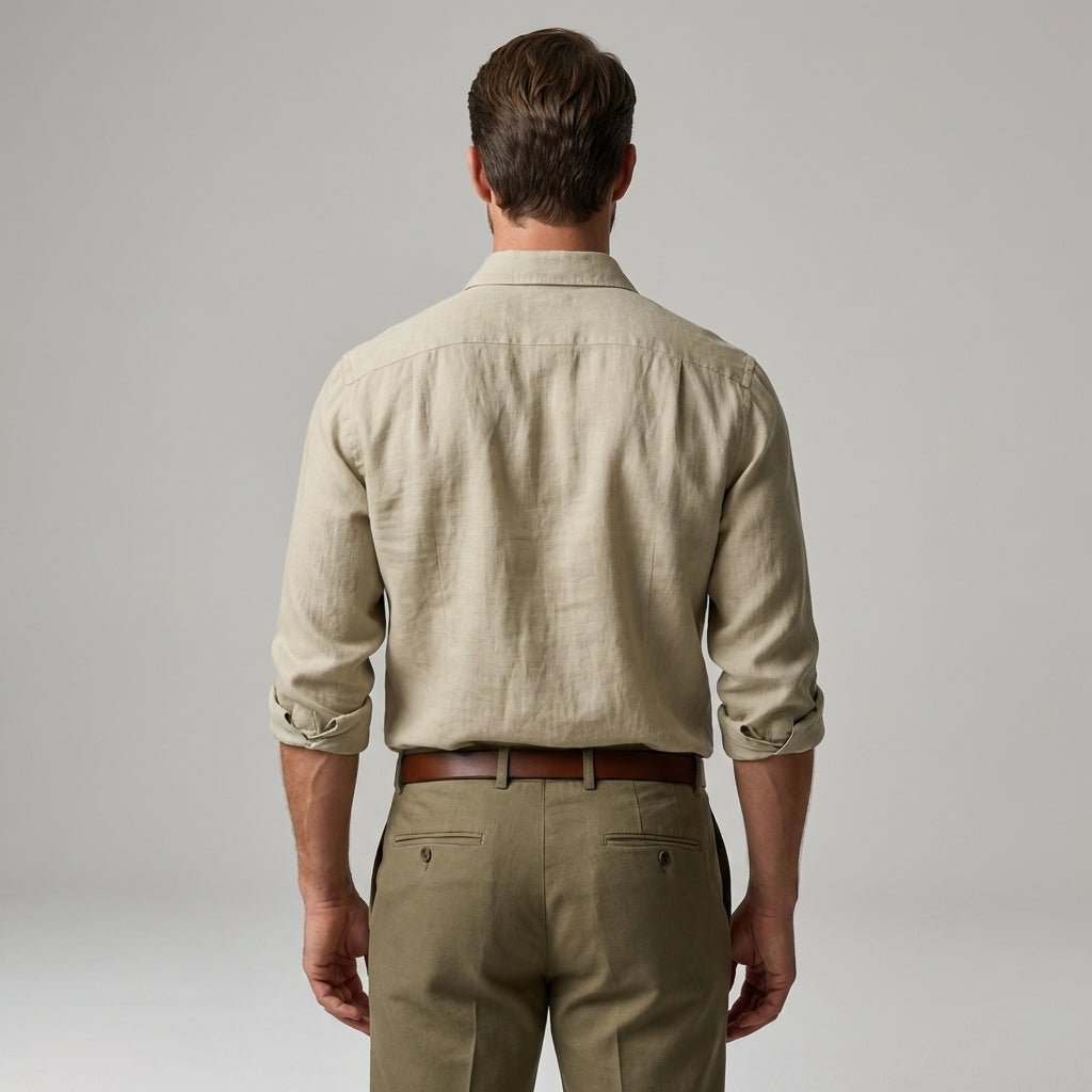 Men Shirt Long Sleeve Relaxed Fit Button Closure - Hudson Harper - Men Shirt