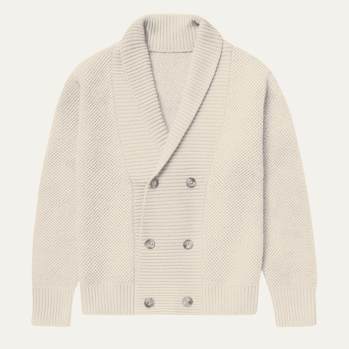 Men's Cardigan — Shawl Collar Double Breasted Knit Design - Hudson Harper - Men Cardigan