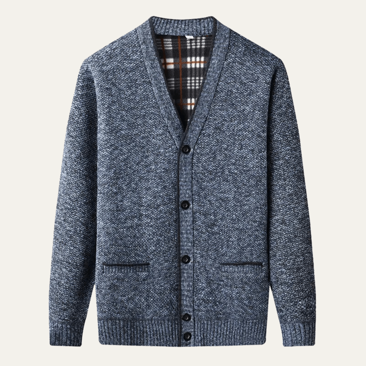 Men's Cardigan — V - Neck Button Front Regular Fit Knit Design - Hudson Harper - Men Cardigan